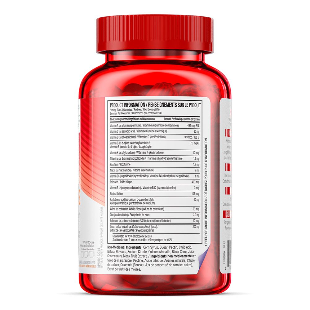 Hydroxycut Gummies Supplement Facts Panel